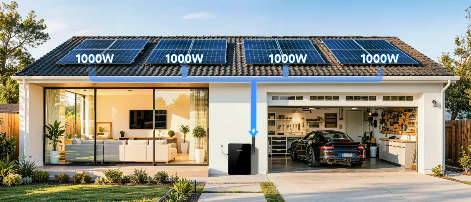 RUNHOOD R5200 mit acht Solarmodulen und vier MPPT